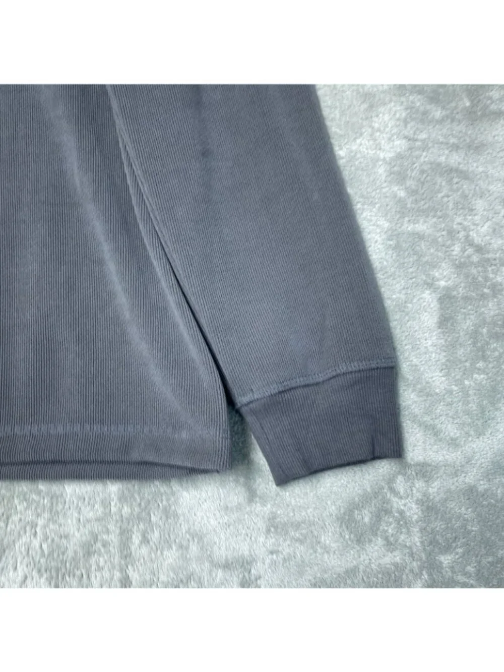 Eddie Bauer Men's Medium Gray Textured Lounge Hoodie Polyester Blend e1515
